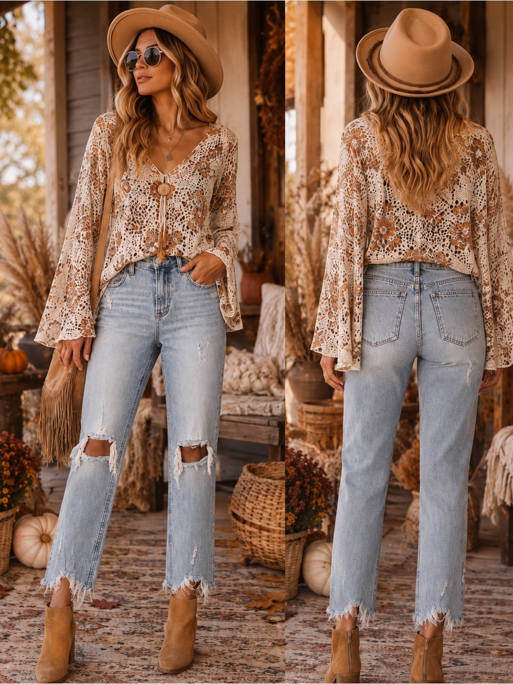 Abercrombie & Fitch Light Blue Distressed Straight-Leg Jeans